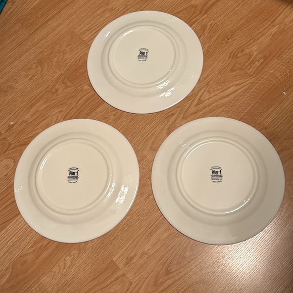 Pier 1 Macintosh Set of 3 Ceramic Earthenware Dinner Plates - Picture 6 of 6